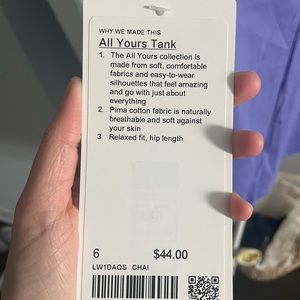 Lululemon All Yours tank top